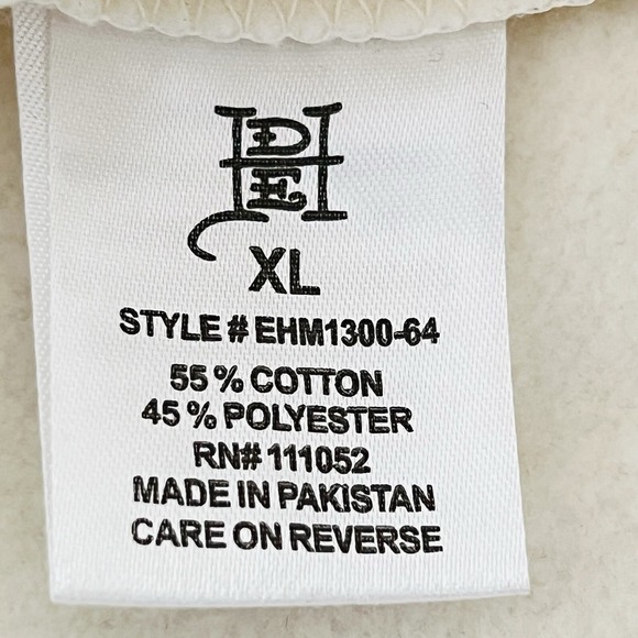 NWT Ed Hardy Men's Battle Skull Ivory Hoodie Sweatshirt Size XL Pullover - Picture 5 of 15